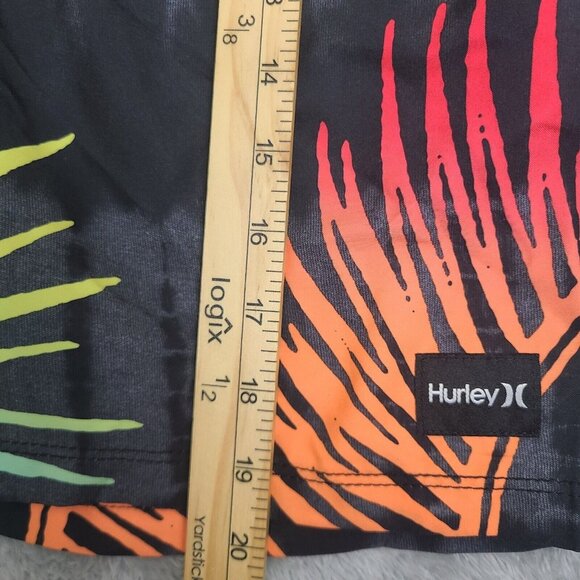 Hurley Mens 33 Board Shorts Swim Trunks Hawaiian Beach‎ Palm Tree Ocean Surf - Picture 7 of 12